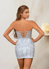 Edith |Bodycon Lace Mini Blue Homecoming Dress - US0 - PromDressClub